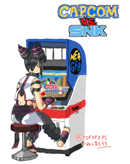 Juri playing fatal fury (かねしまとろろ)