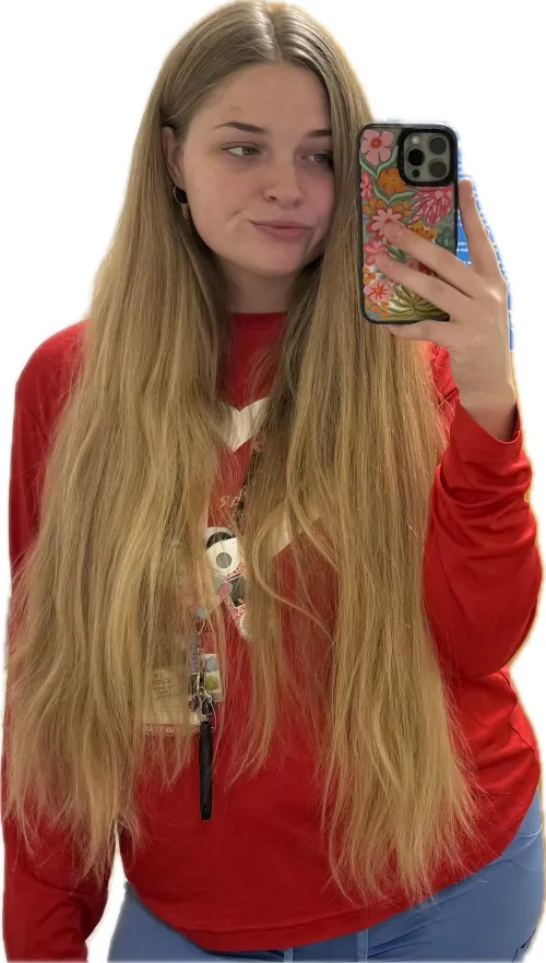 Showing off my natural long thick blonde hair!