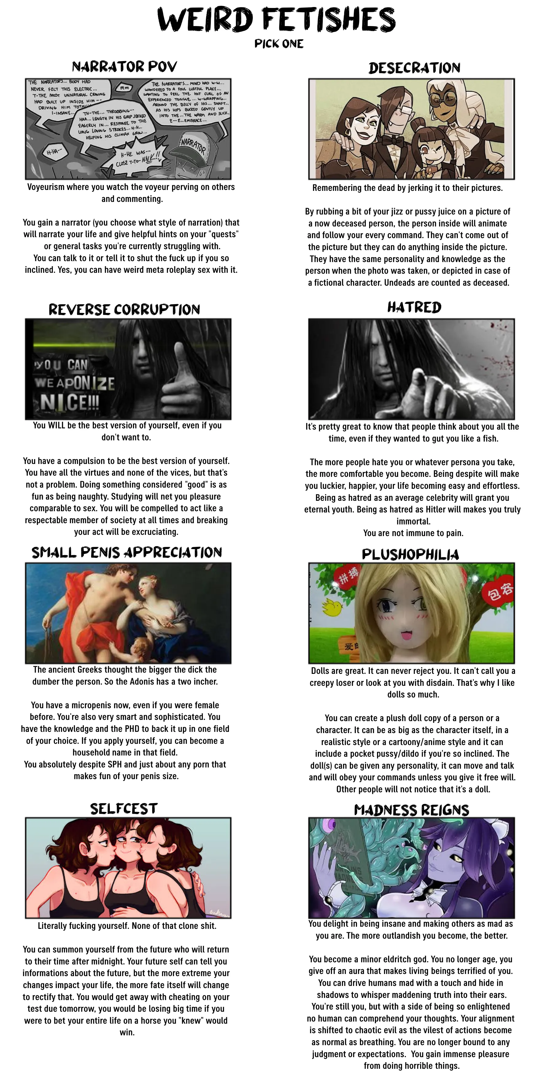 Weirld Fetishes from /trash/