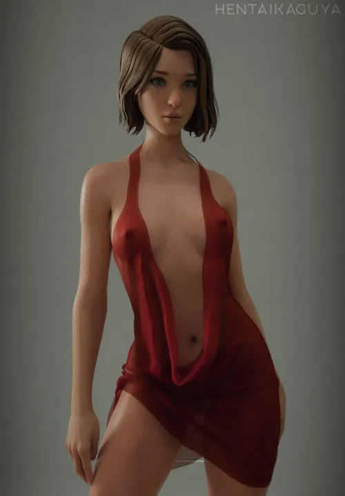 Max photoshoot in a sexy red dress (Hentaikaguya)