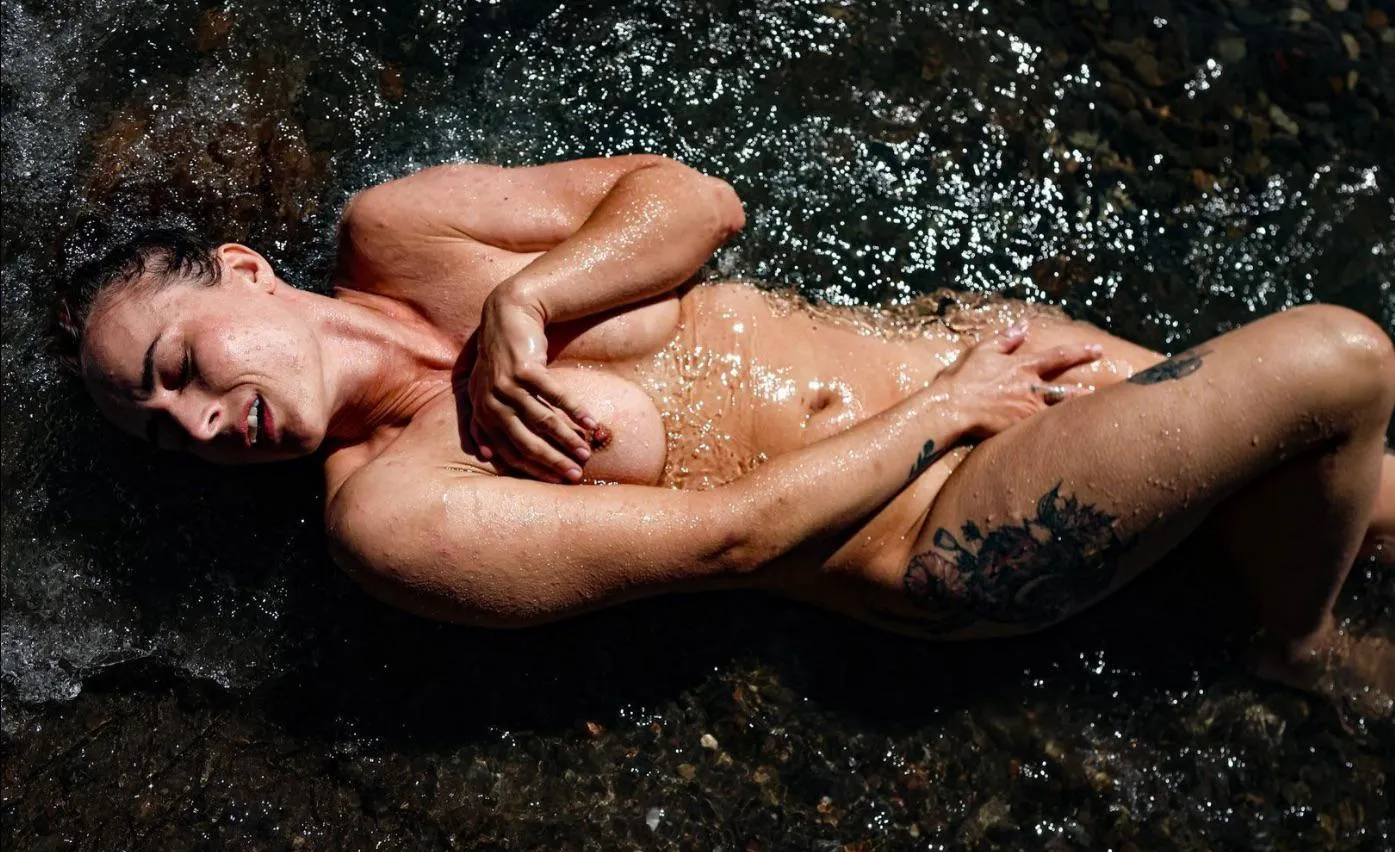 Naked, unafraid, but a little cold and wet