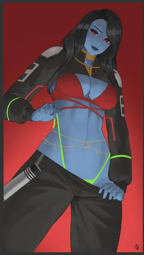 Chiss force-wielder working on the art of distraction [Deganlinx]