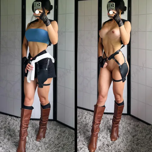 Jill Valentine on/off cosplay by (PeachyAznGirly)