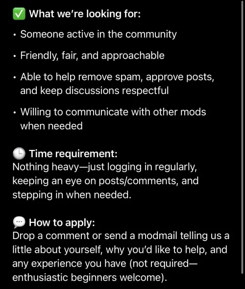 📣 We’re Looking for a New Moderator!