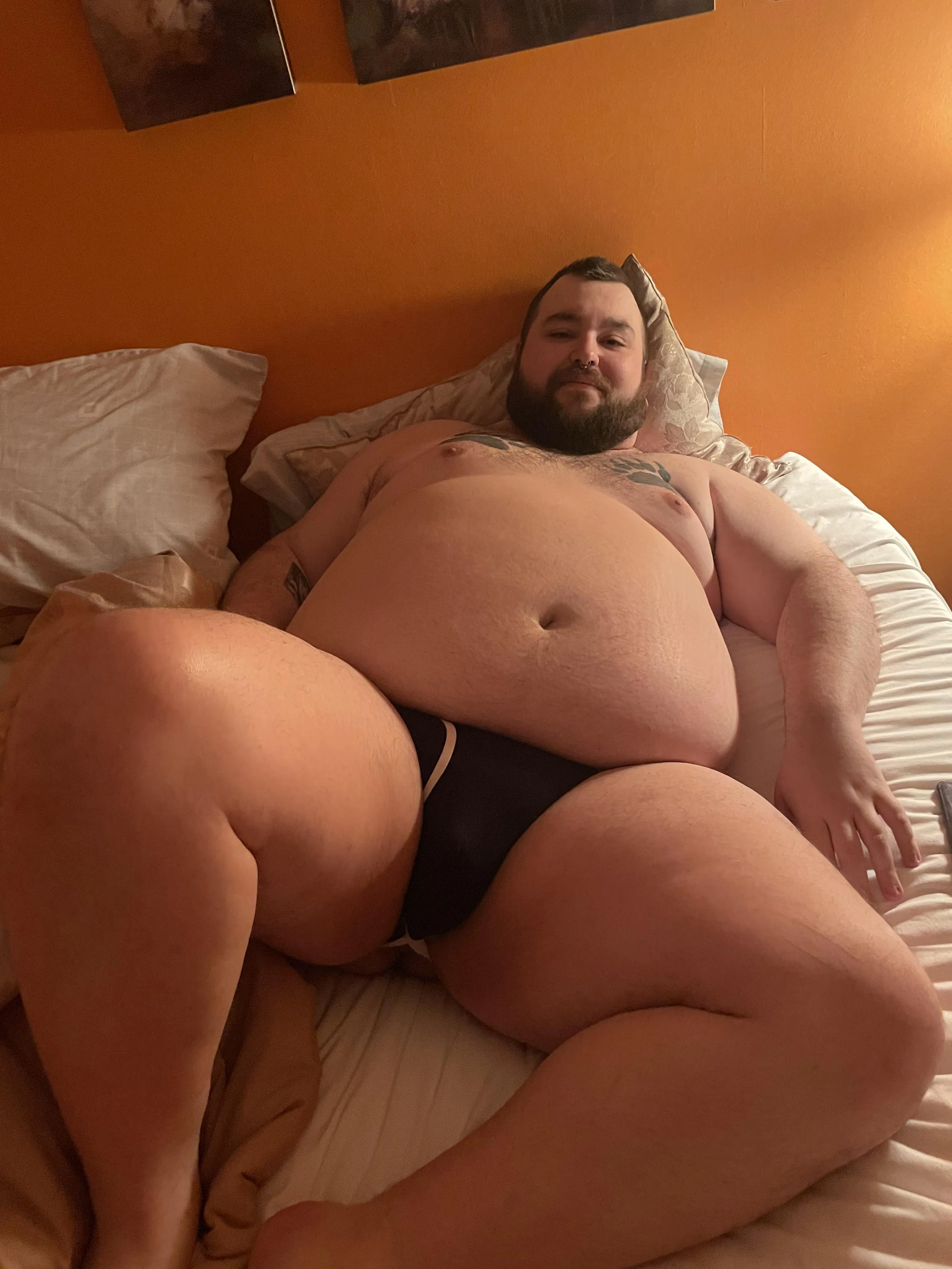 Feeling cuddly in my bearskn jock