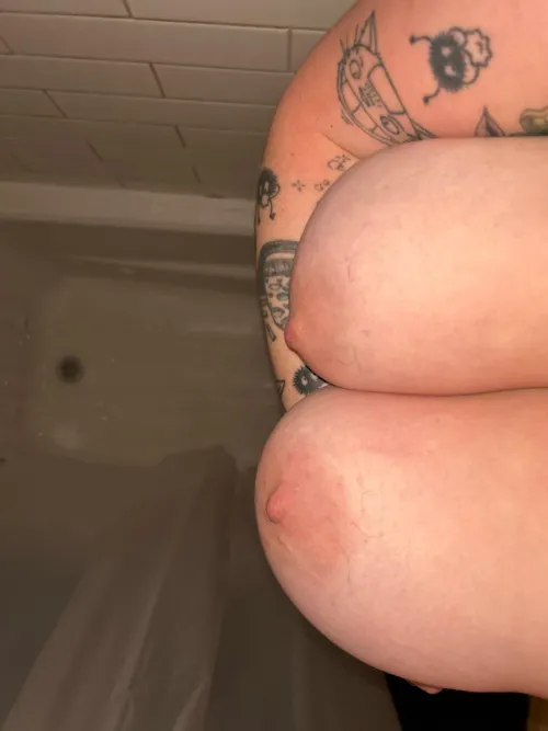 hairy nips in the shower