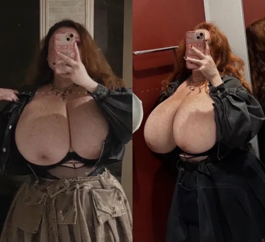 massive tits flash in public