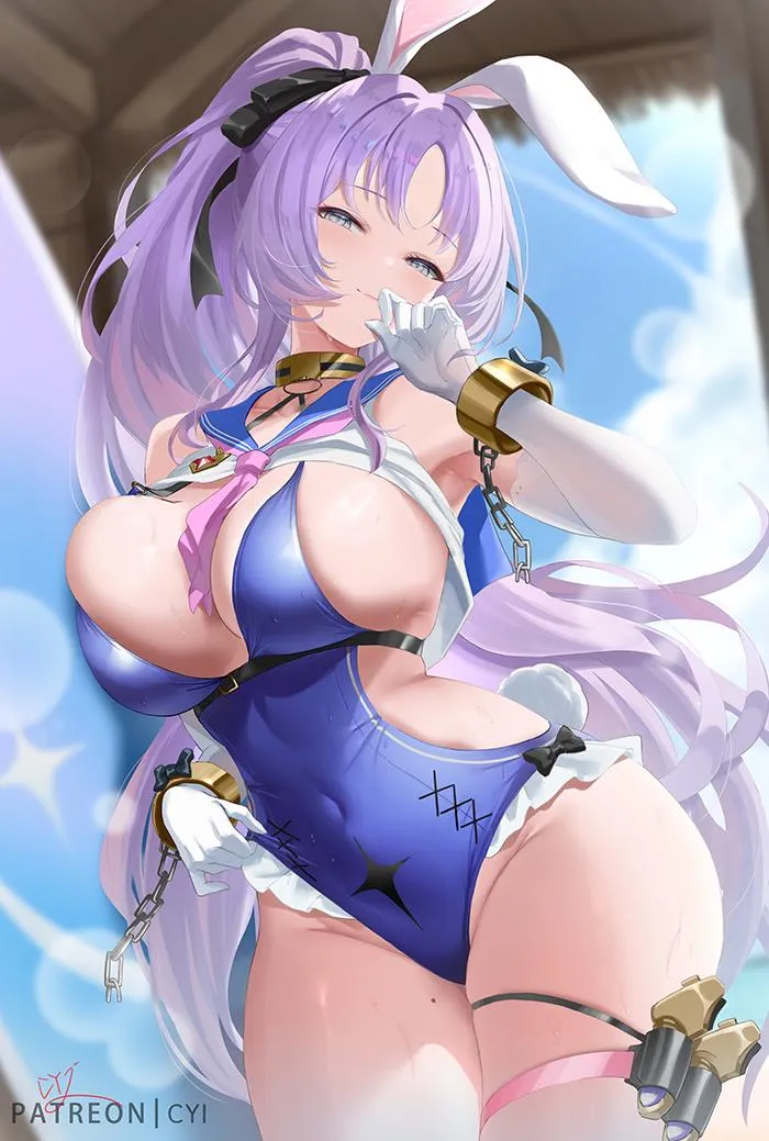 Shia revealing her swimsuit and bunny ears (CYI / cyicheng)