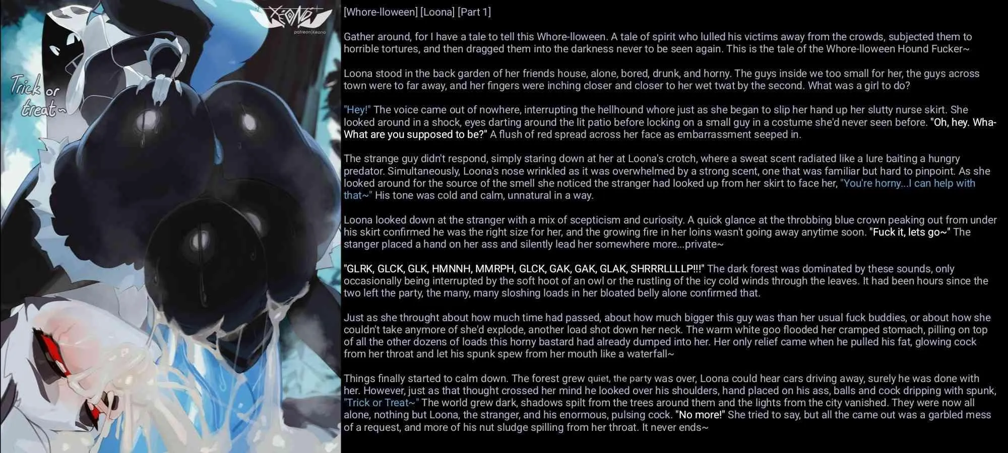 Whore-lloween [Loona][Part 1][FxM][Dub-con][Face Fuck][Rape](Artist: Xeono)