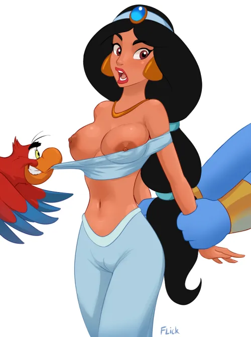 Iago and The Genie have some fun with Princess Jasmine (Flick) [Aladdin]