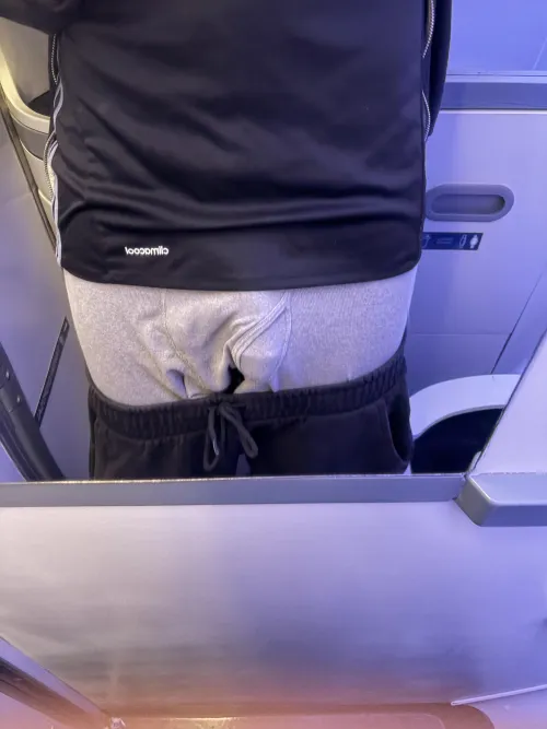 In the airplane bathroom