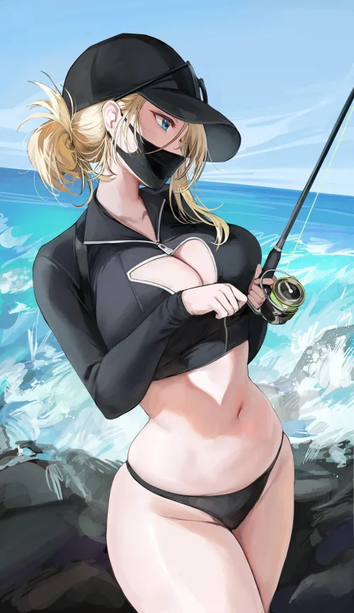 Lilly Fishing [Artist's Original]