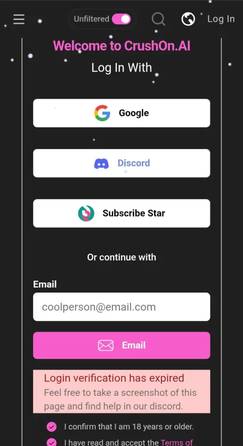 Site not letting me log in