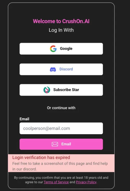 What does this mean??? I tried logging in using email (google)