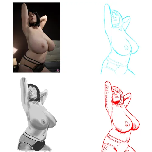 Messy Cleo: Pencil, Ink & Paint Study by Me