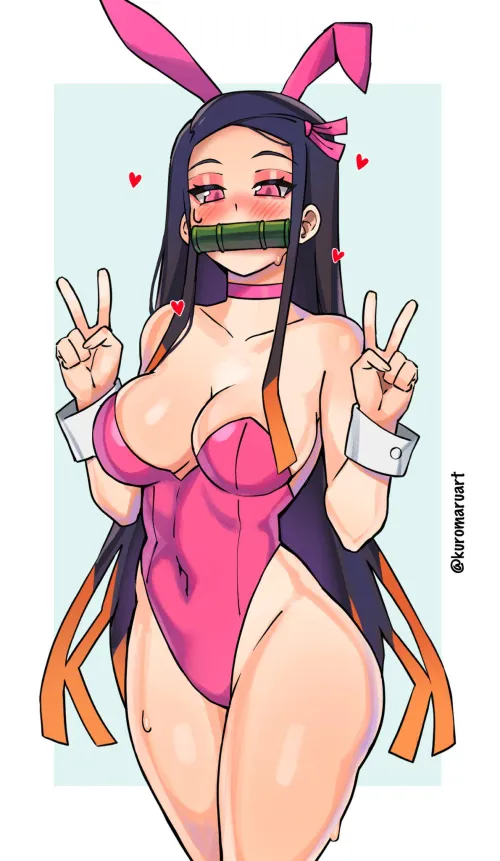 Bunny Nezuko by (Kuromaruart)