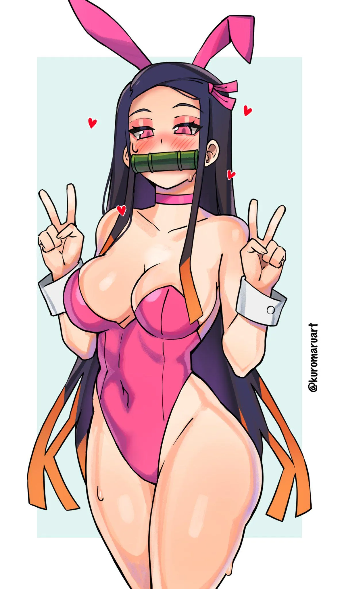 Bunny Nezuko by (Kuromaruart)