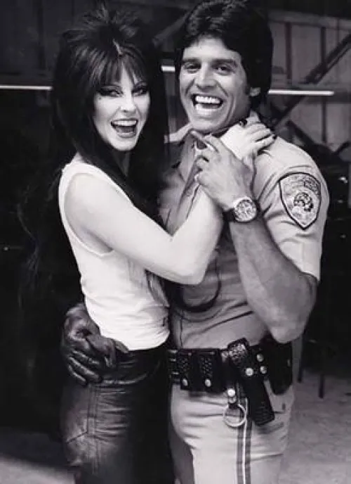 Erik Estrada and Elvira.