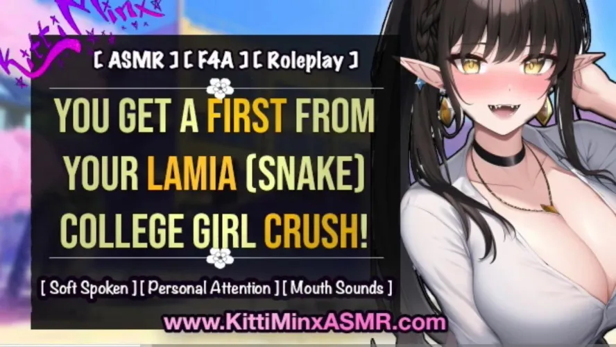 You Get A 1st From Your Lamia (Snake Girl) Crush! 🐍 💕 🎧 [ F4A ] { ASMR Audio Roleplay }g