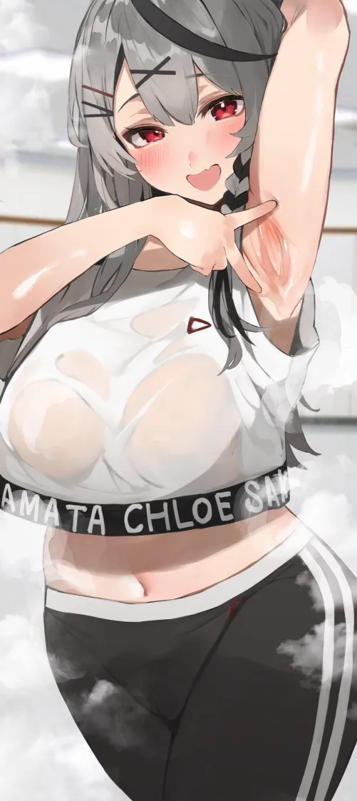 You think I didn't notice you staring when I was stretching? Stop looking and bury your face in my sweaty pits instead ♡(tomochi)