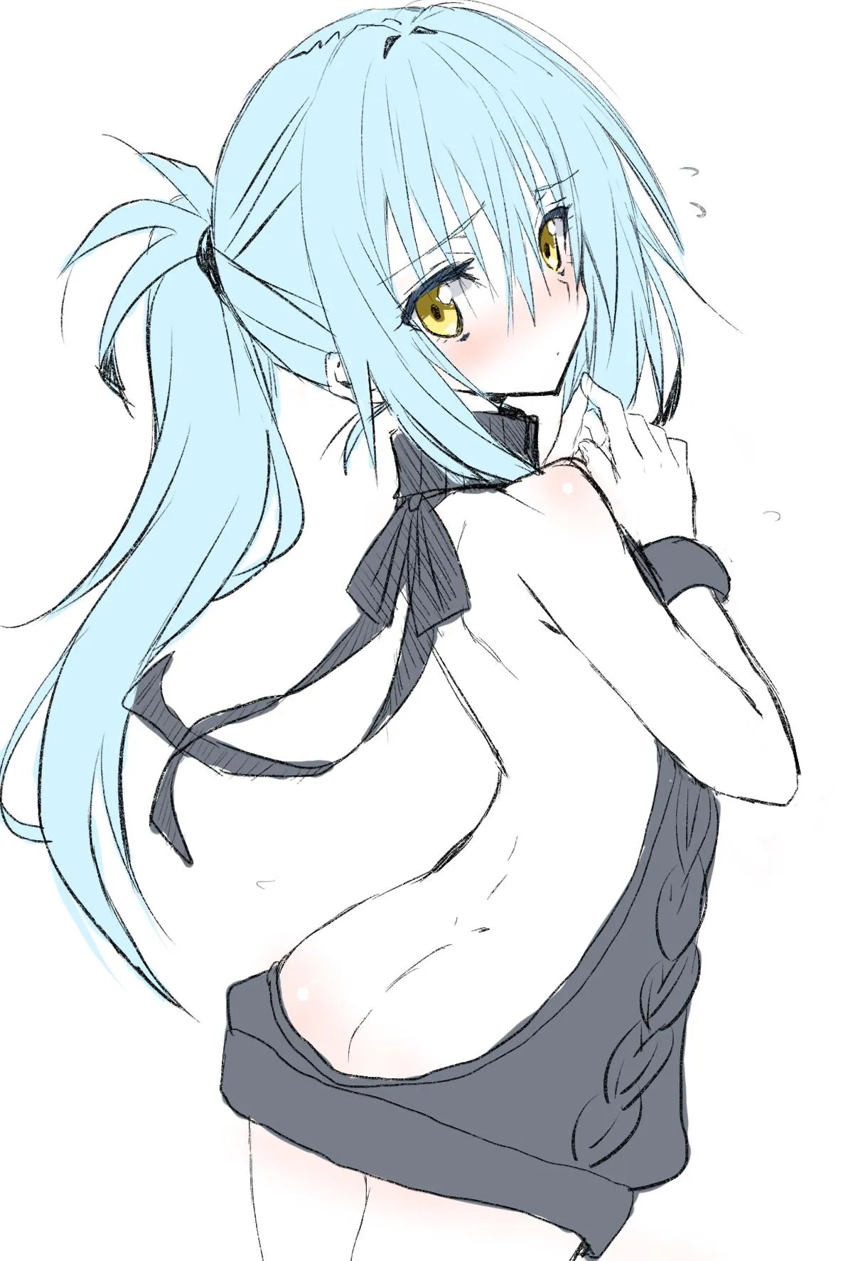 Naked apron Rimuru is so cute
