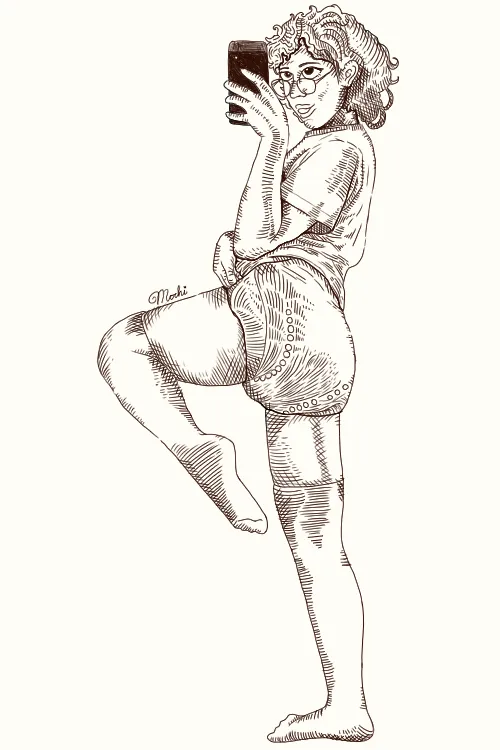 Little Lanie & my first attempt at cross hatching