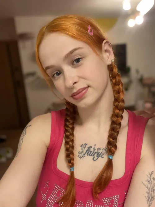 Cute, red and braided