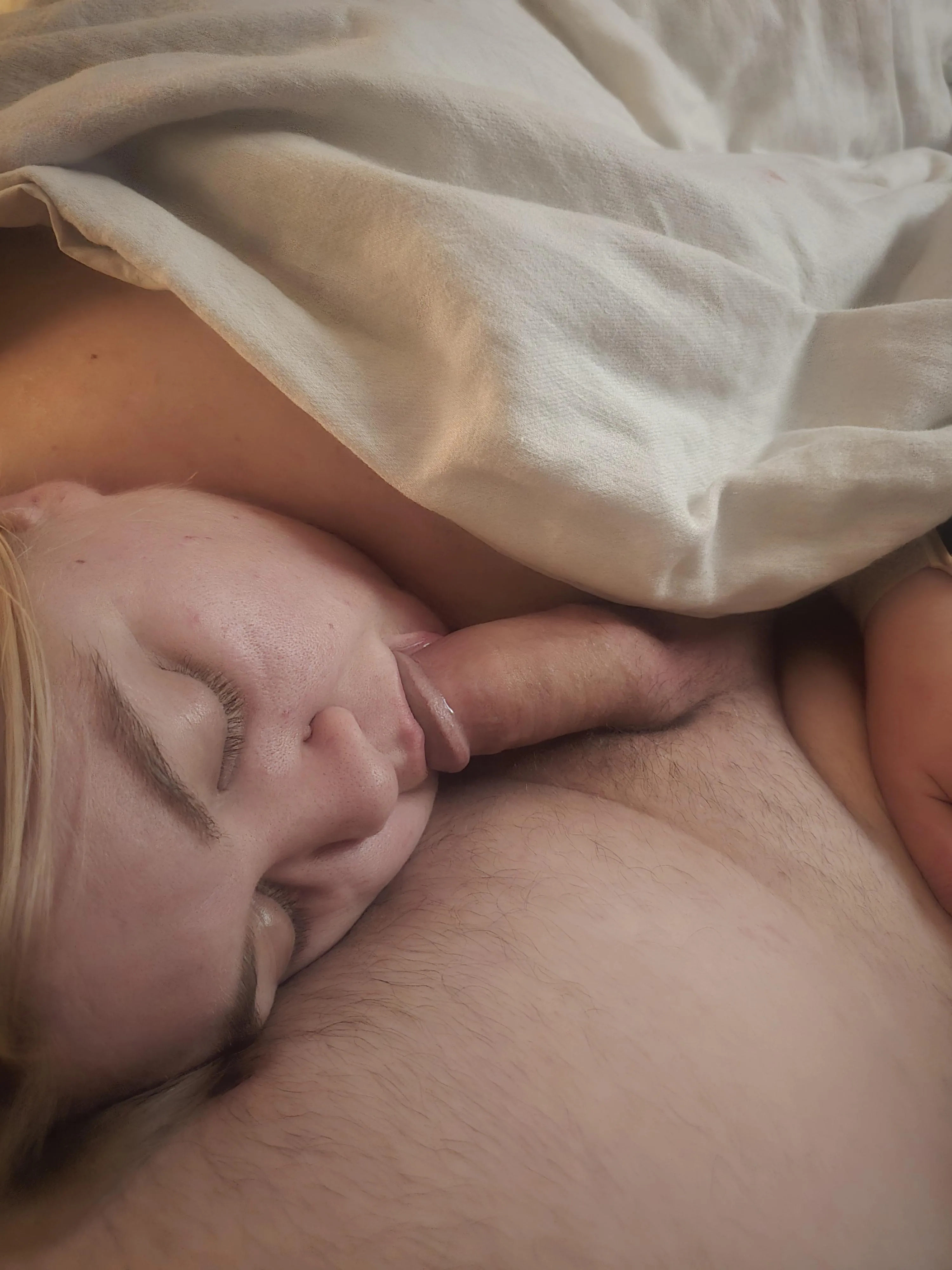 Falling asleep with daddy's cock in my mouth is so soothing! 😈😍 Wish it were you?