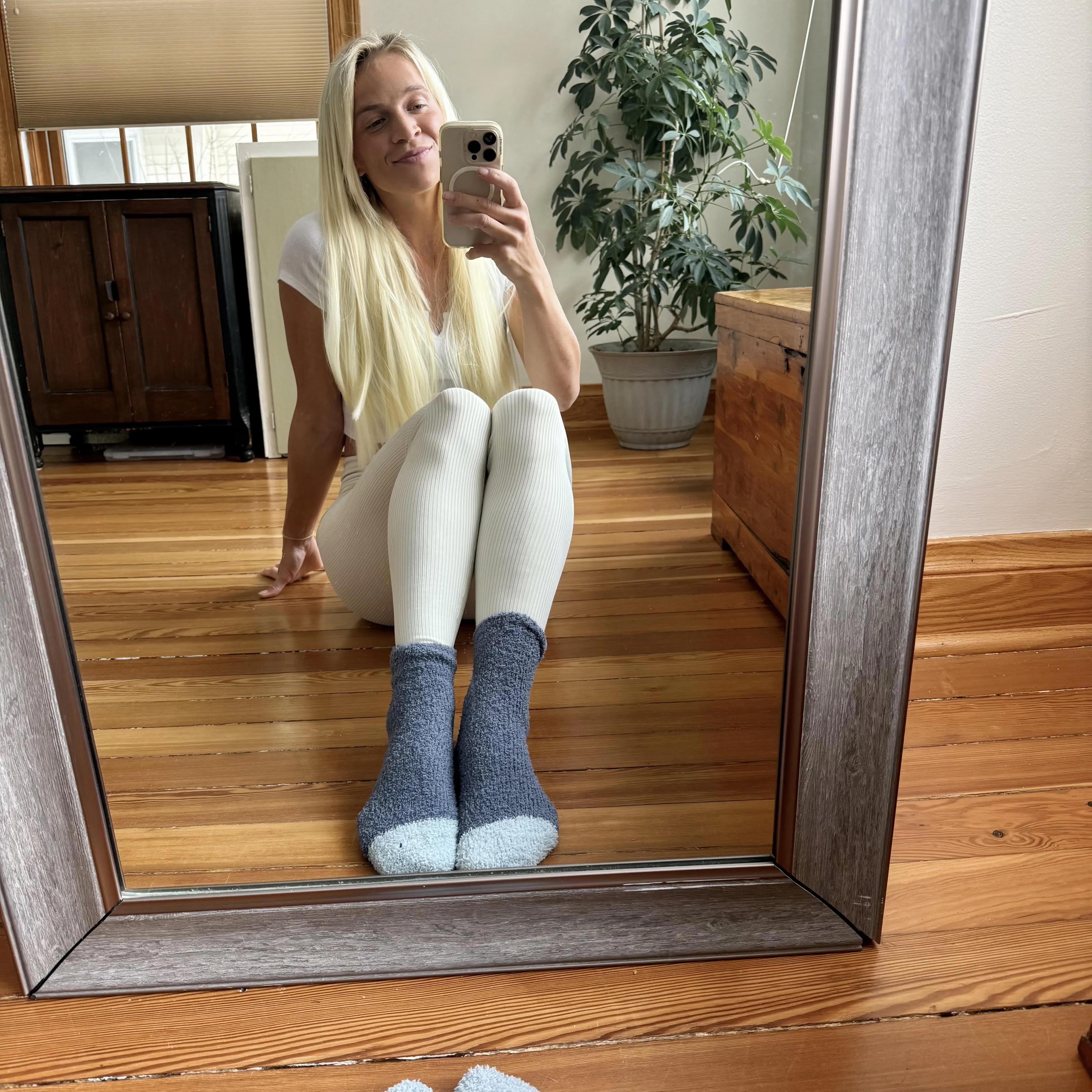 Cozy blue fuzzy socks😇