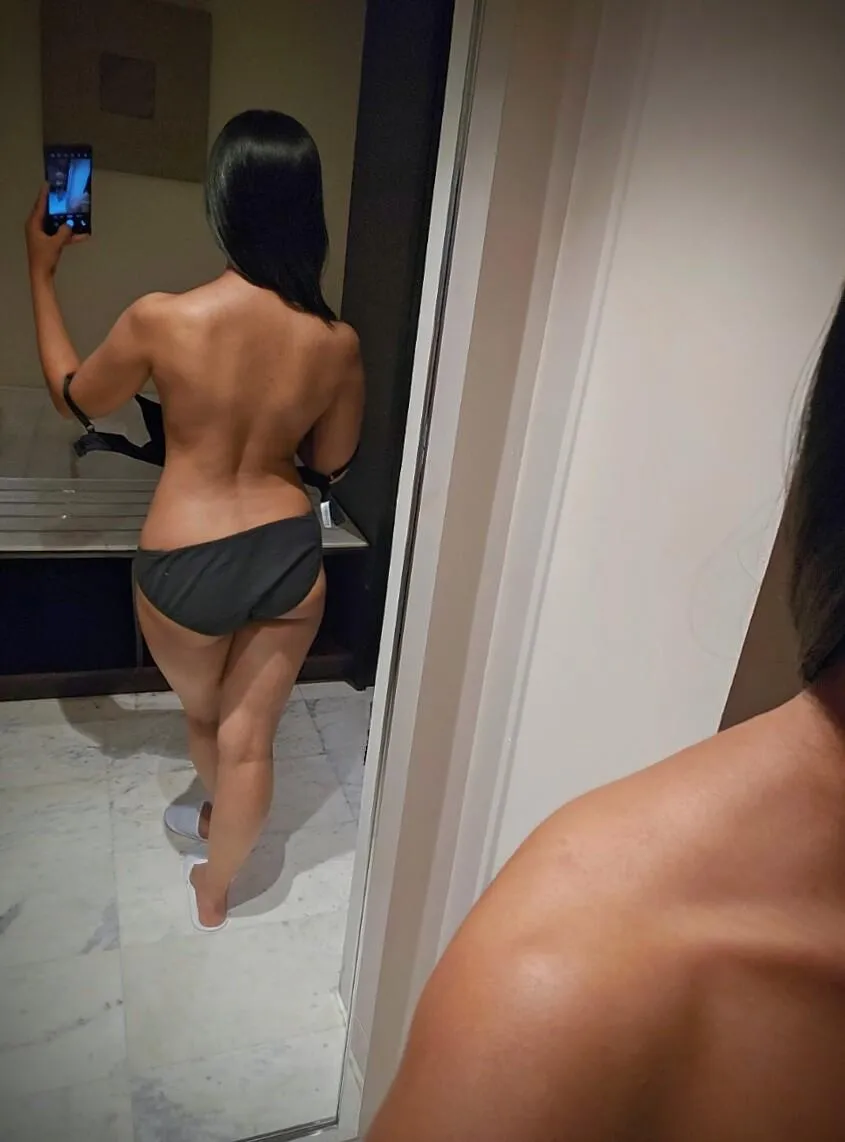 dropping the bra for the view.