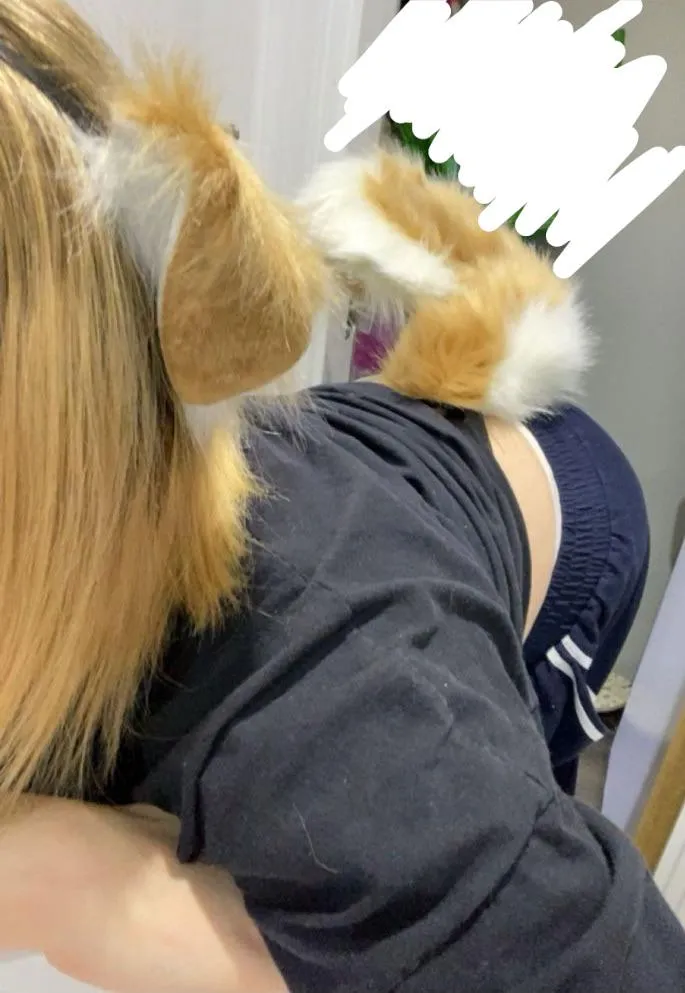 finally got my ears and tail ^o^ now i just need a collar >\\\<