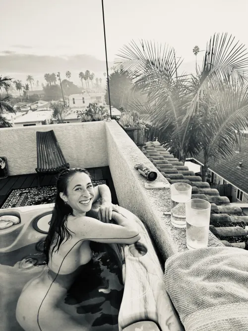 Just a little naked hot tub time in paradise!