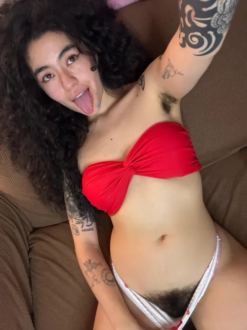 Can you stick your tongue in my hairy pussy