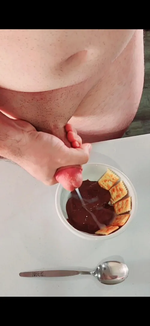 Cum on chocolate mouse and cookies