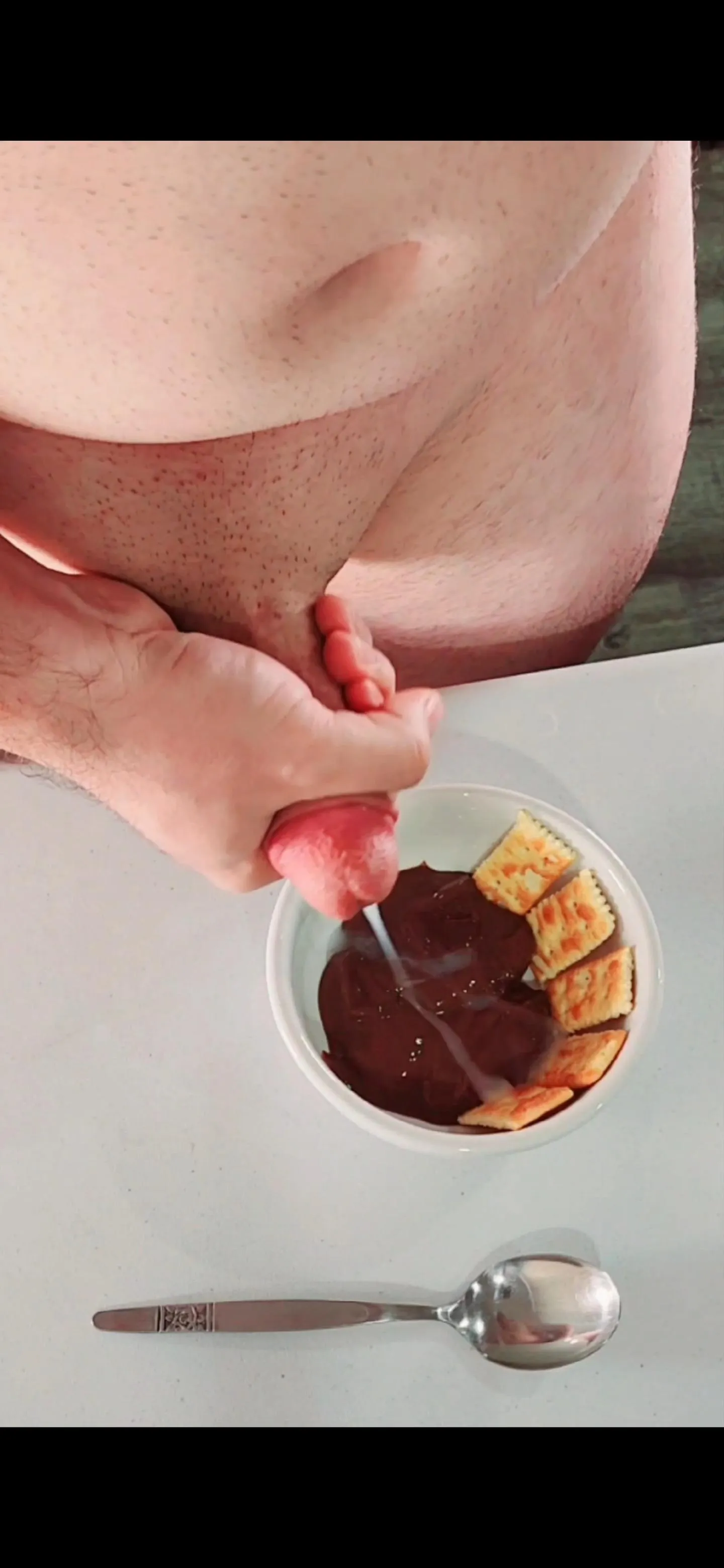 Cum on chocolate mouse and cookies