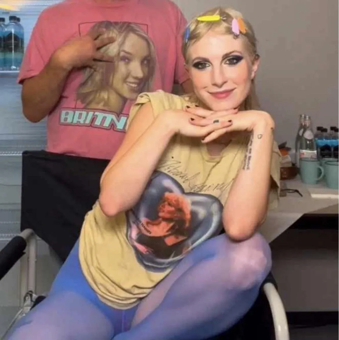 Blue tights and panties