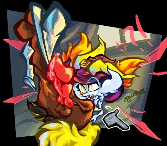 Braixen fumbles on a stupid sweater [M] (OC - TacoPhox)