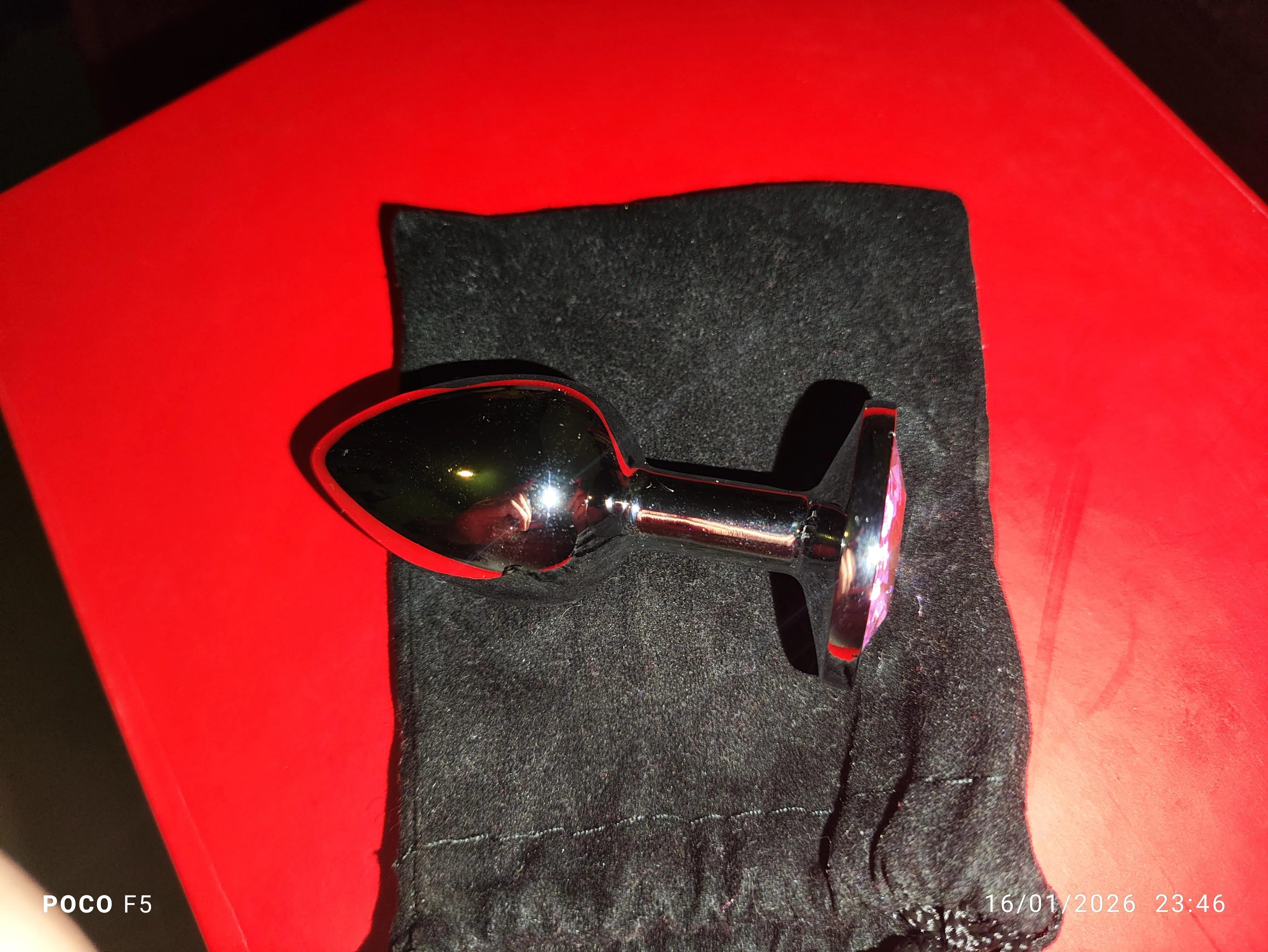 Pink gem metal plug.