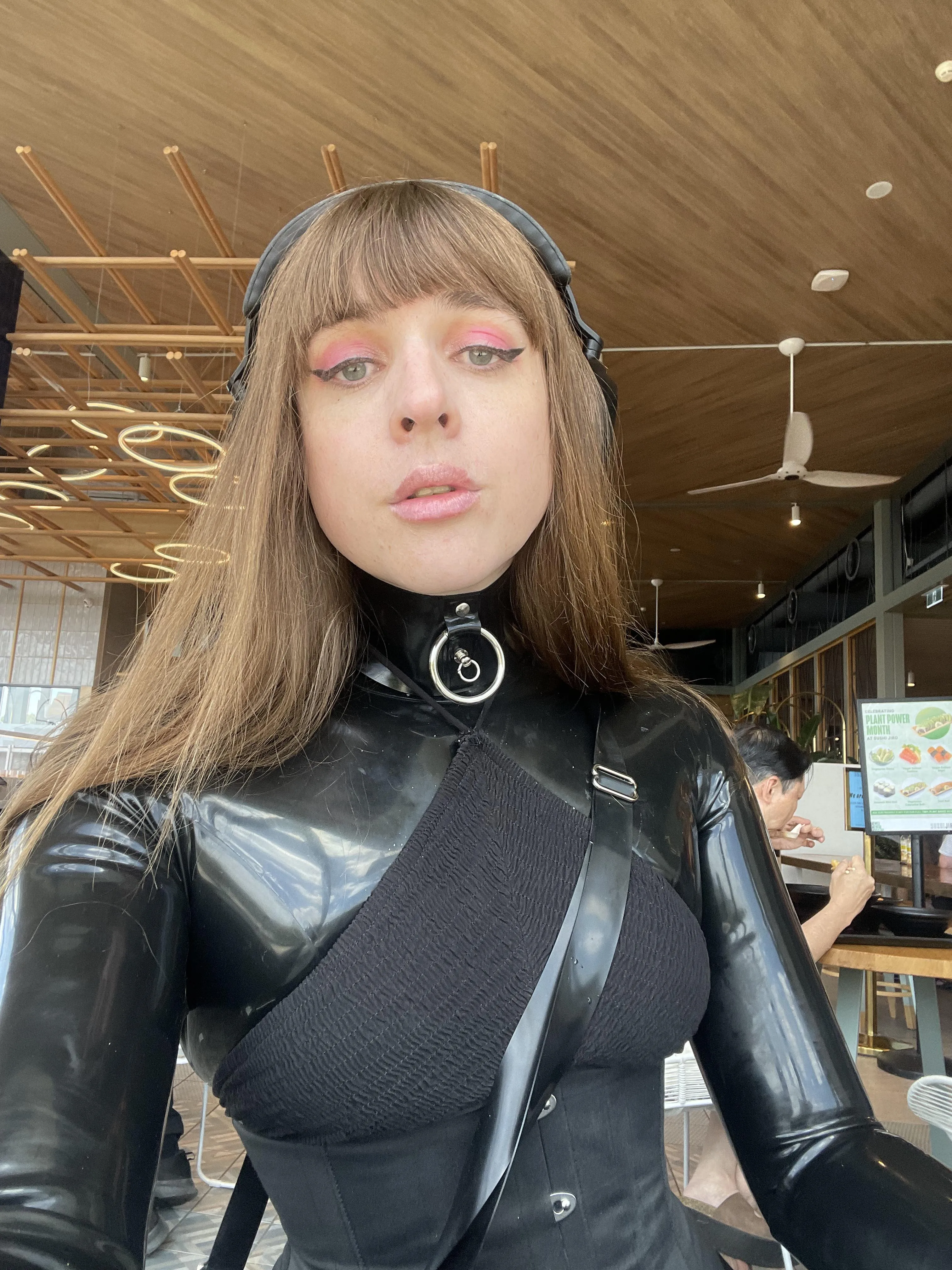 Went to the mall so threw on a cute dress over my catsuit 😇