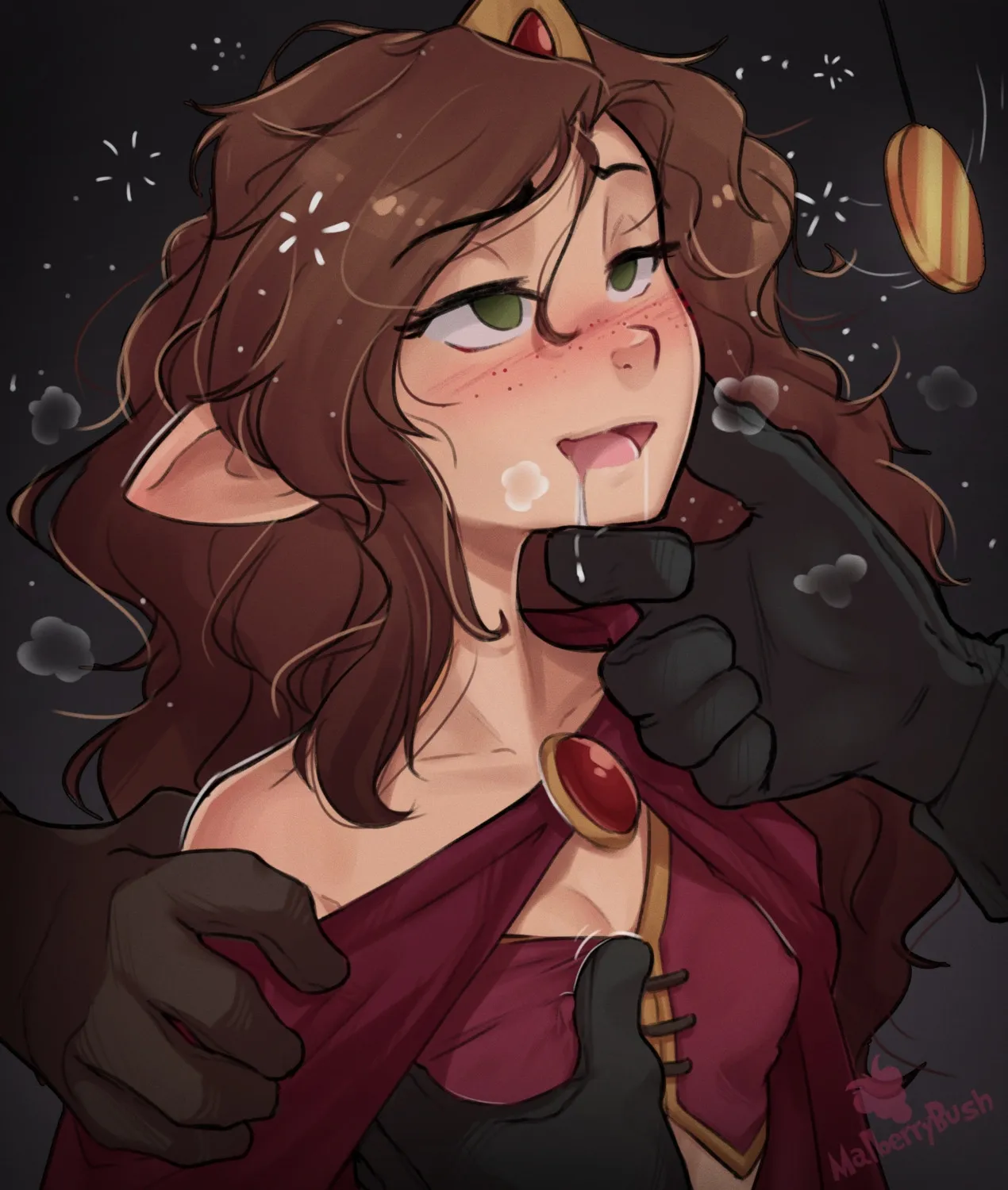 Gwen stumbles into another shady party... (MalberryBush)