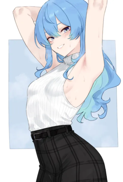 Flexing Suisei's smooth armpit