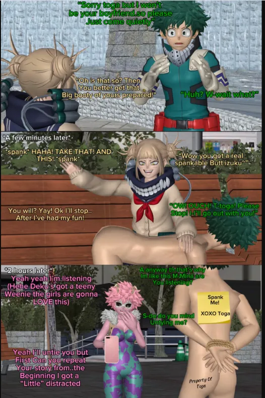 Himiko spanking Izuku in public (vodkthulhu-3d) comic