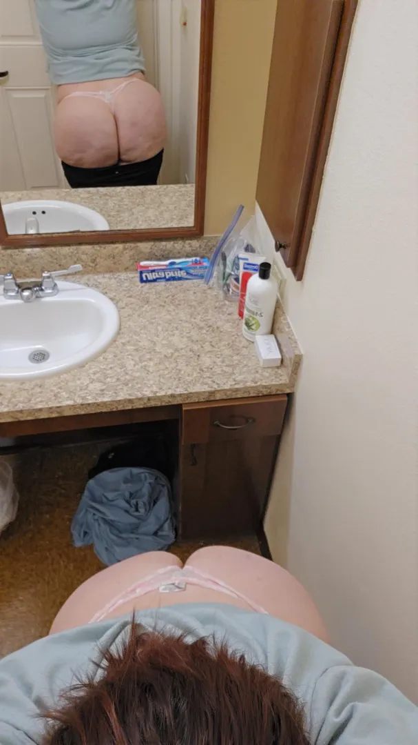 Naughty teacher is in naughty daughter mode at the nursing home visiting my dad.