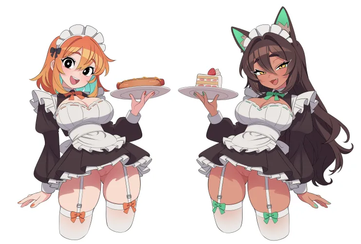 No panties cute maids