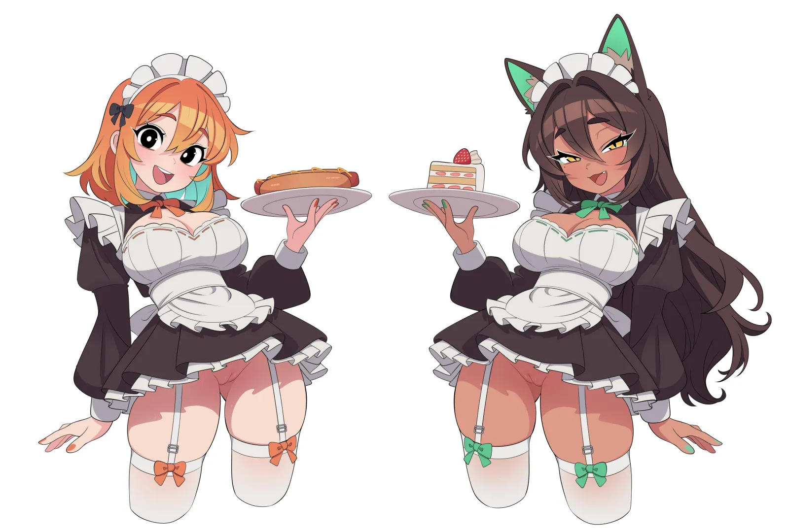 No panties cute maids