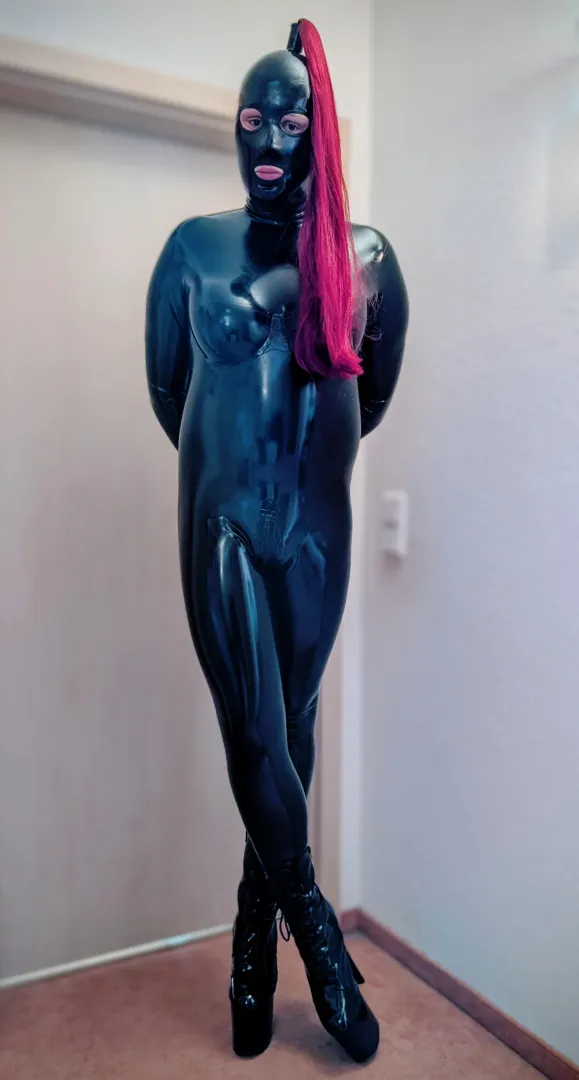 Shiny latex doll
