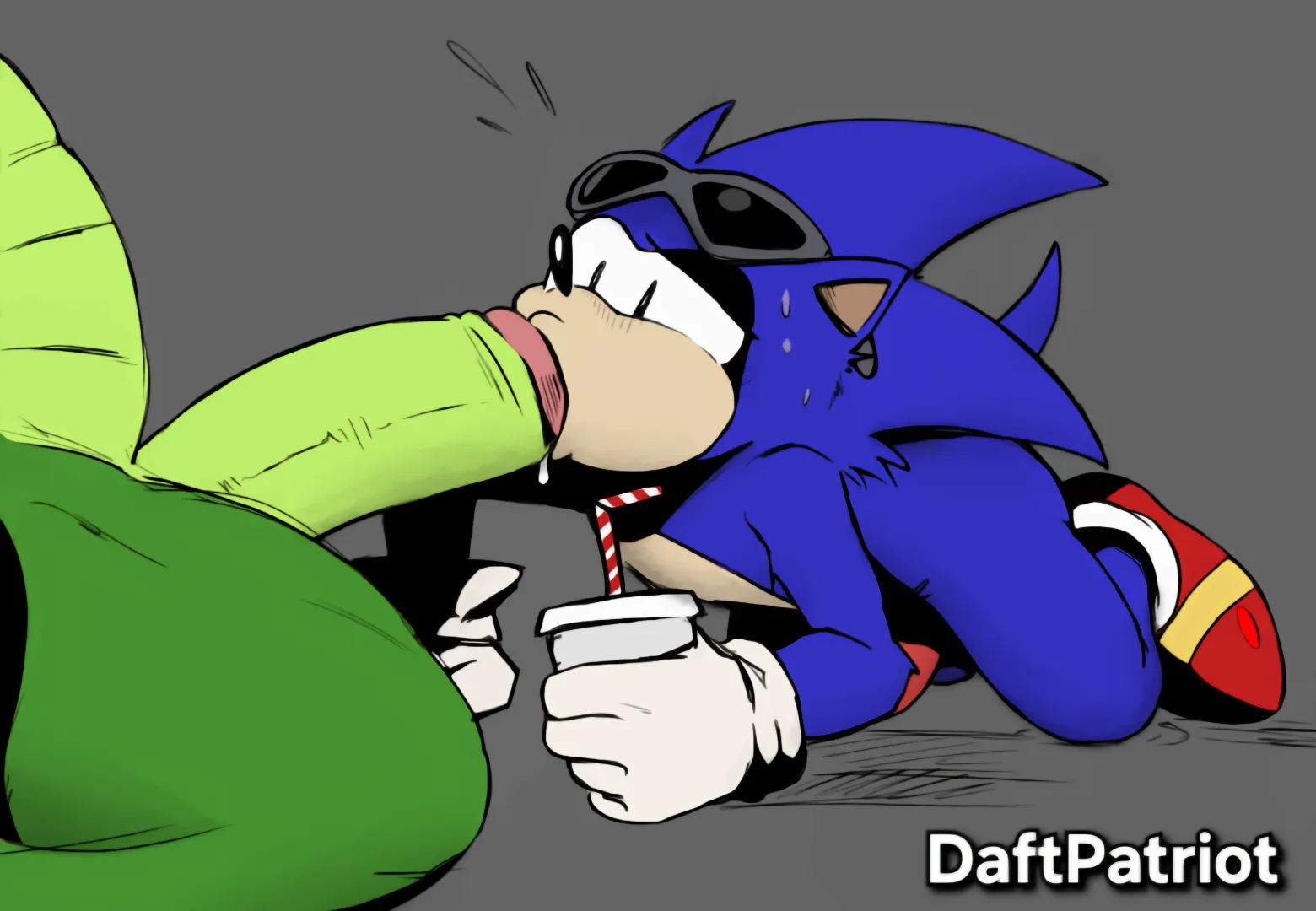 Sonic Sucking Vector's Dick 💦 Gay Porn [MM] (DaftPatriot)
