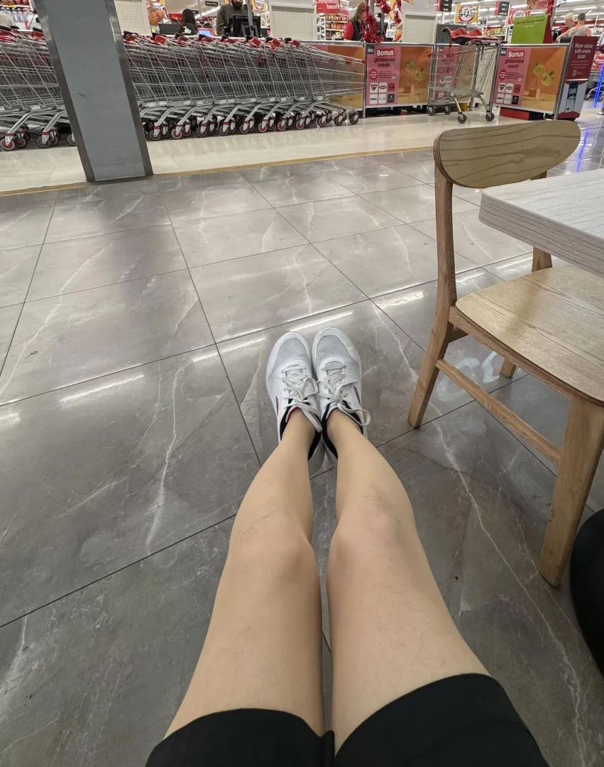 Wear nude pantyhose to supermarket