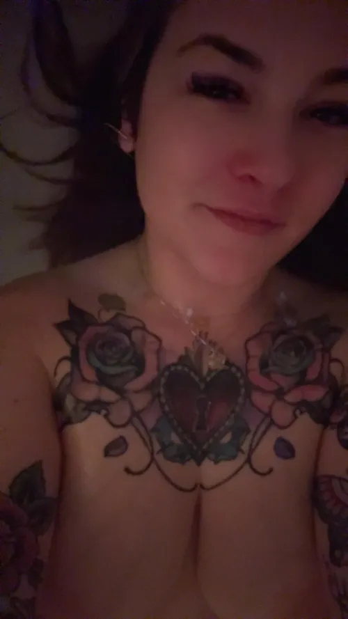 Bathtub snapchat selfie. The quality is horrible but my melons look great