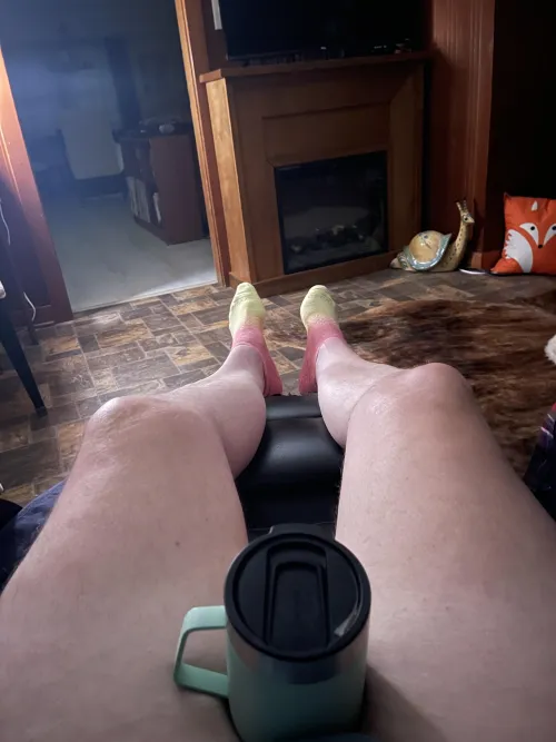 Coffee is hot, the space heater is warm